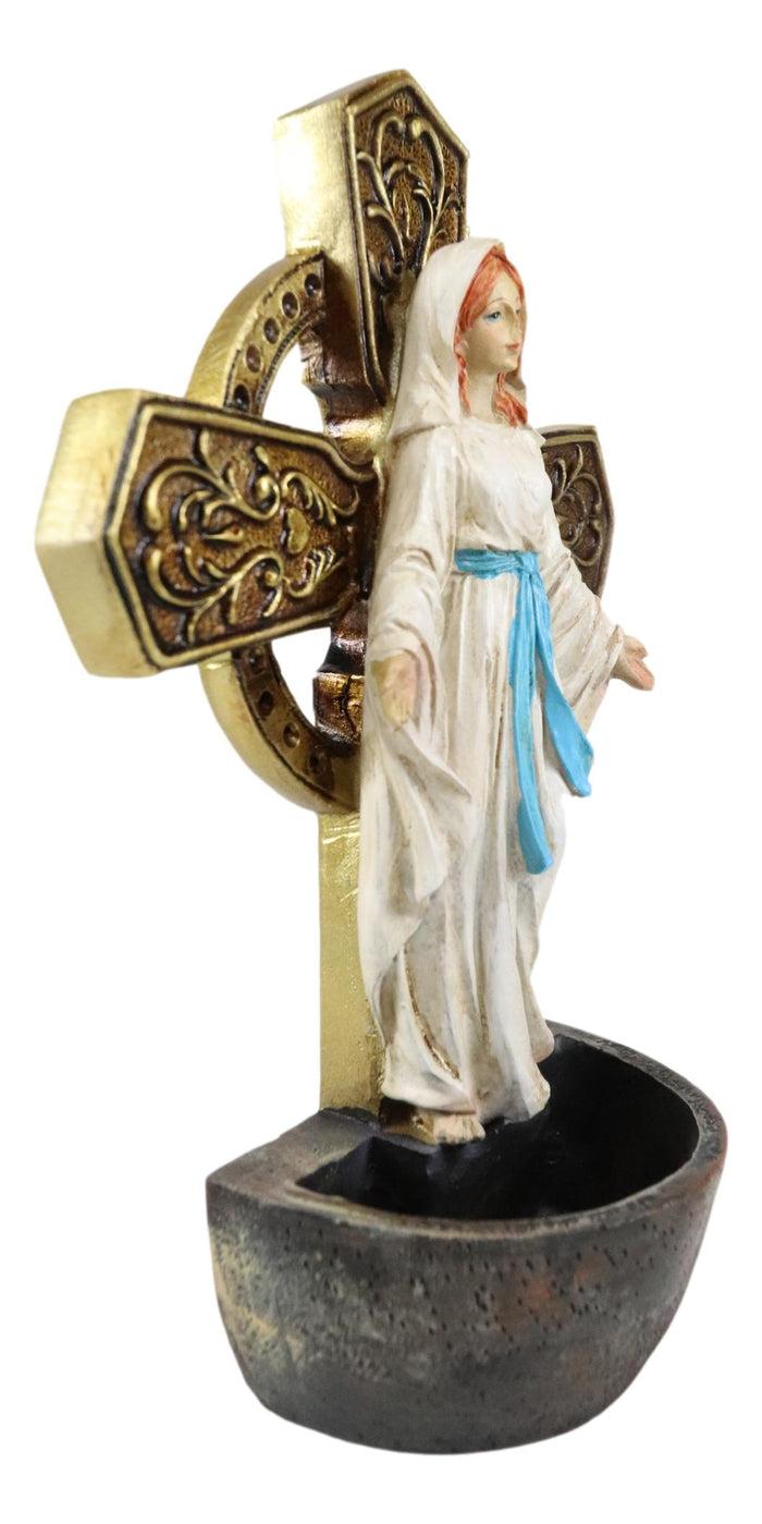 Ebros Gift Ebros Our Lady Of Grace Mary Wall Mounted Or Desktop Dresser Plaque Holy Water Font