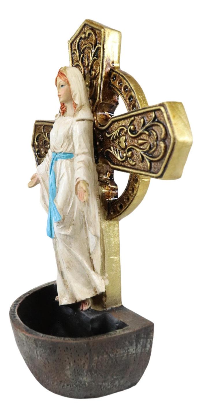 Ebros Gift Ebros Our Lady Of Grace Mary Wall Mounted Or Desktop Dresser Plaque Holy Water Font