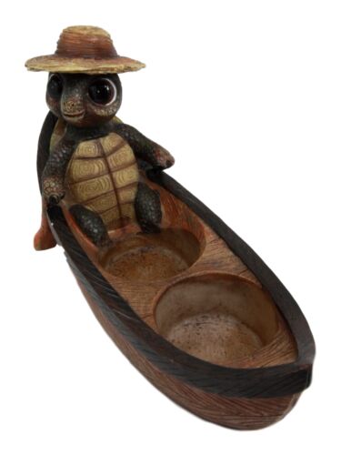 Ebros Gift Ebros Outdoor River Camper Turtle Rowing Boat Salt Pepper Shakers Holder 7"L