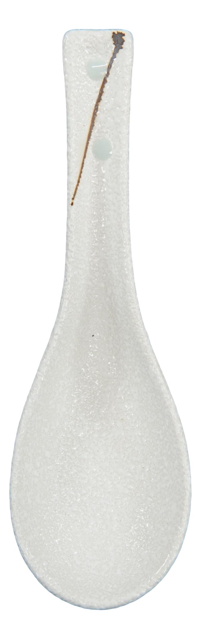 Ebros Gift Ebros Pack Of 10 Artistic Textured Speckled White Ceramic Zen Ladle Hook Soup Spoons
