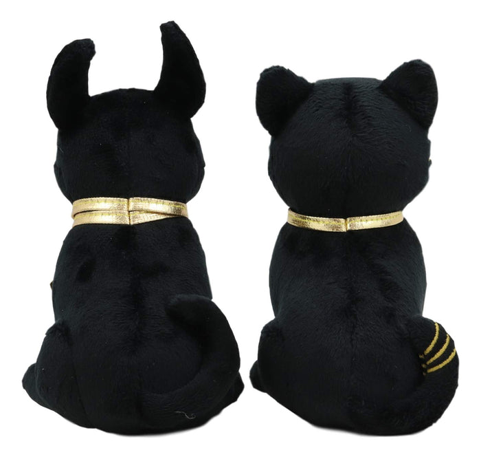 Ebros Gift Ebros Pack Of 2 Small Bastet And Anubis Plush Toys Soft Dolls Collectible Set 5"