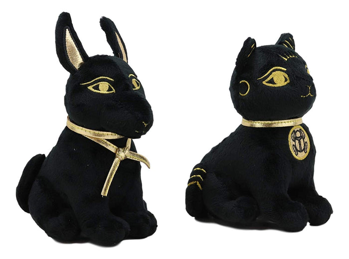 Ebros Gift Ebros Pack Of 2 Small Bastet And Anubis Plush Toys Soft Dolls Collectible Set 5"