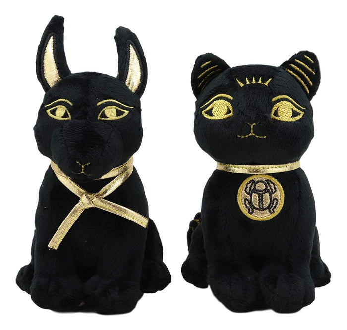 ebros gift Ebros Pack of 2 Small Bastet and Anubis Plush Toys Soft Dolls Collectible Set 5"