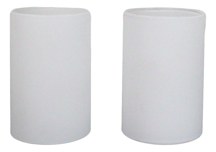 Ebros Gift Ebros Pack Of 2 White Glass Cylinder Replacement For Oil Warmer Heating Bulbs