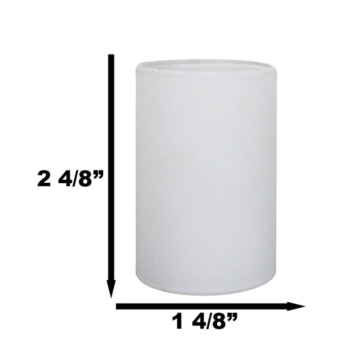 Ebros Gift Ebros Pack Of 2 White Glass Cylinder Replacement For Oil Warmer Heating Bulbs