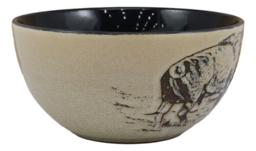 Ebros Gift Ebros Pack Of 4 American Bison Abstract Art Bowl Set Perfect For Cereal Soup