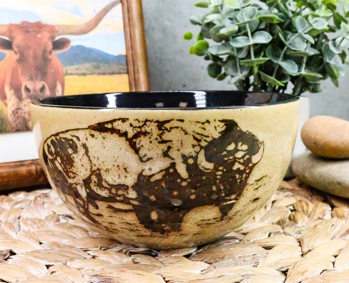ebros gift Ebros Pack Of 4 American Bison Abstract Art Bowl Set Perfect For Cereal Soup