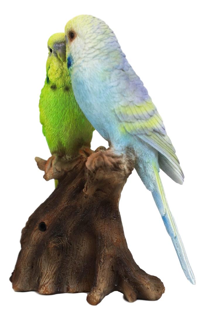 Ebros Gift Ebros Parakeets Perching On Branch With Motion Activated Bird Sound Figurine