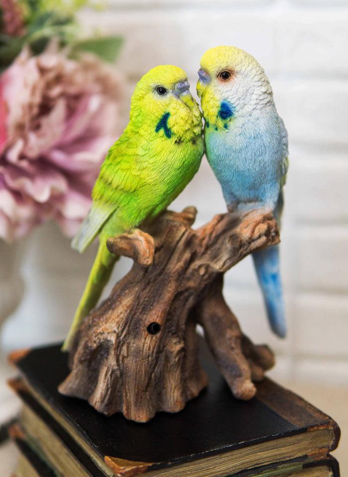 ebros gift Ebros Parakeets Perching on Branch with Motion Activated Bird Sound Figurine