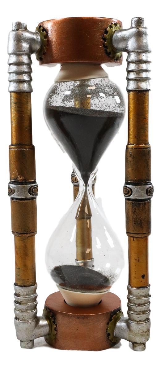 Ebros Gift Ebros Past Present & Future Steampunk Gearwork Sandtimer Black Sand Sculpture