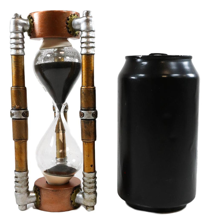 Ebros Gift Ebros Past Present & Future Steampunk Gearwork Sandtimer Black Sand Sculpture