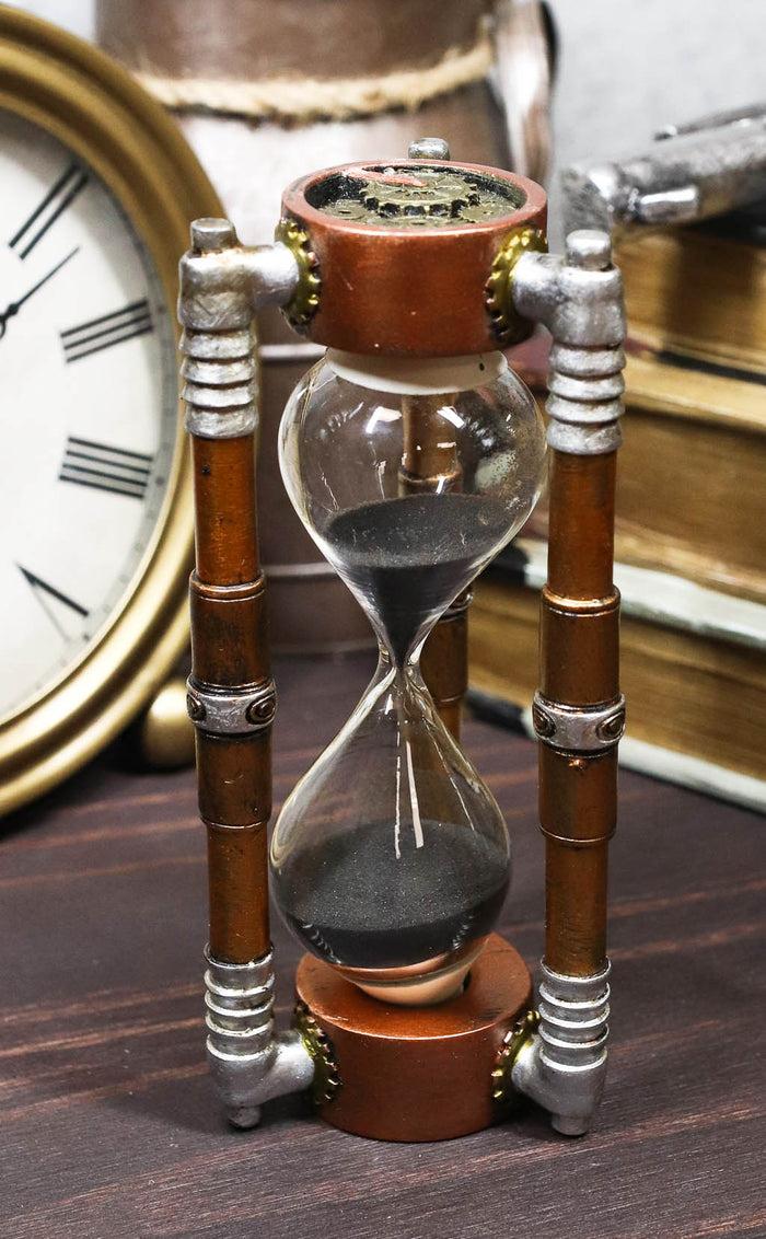 ebros gift Ebros Past Present & Future Steampunk Gearwork Sandtimer Black Sand Sculpture
