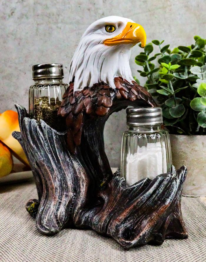 ebros gift Ebros Patriotic American Bald Eagle Glass Salt & Pepper Shakers Holder Figurine Set