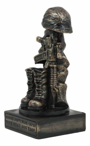 Ebros Gift Ebros Patriotic Fallen Soldier Memorial Statue Rifle Helmet Boots And Dog Tag