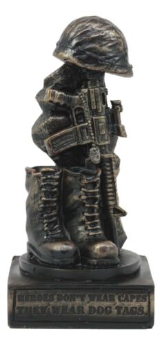 Ebros Gift Ebros Patriotic Fallen Soldier Memorial Statue Rifle Helmet Boots And Dog Tag