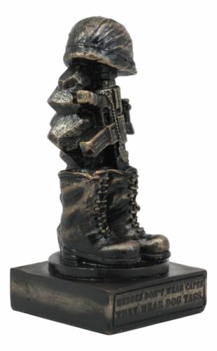 Ebros Gift Ebros Patriotic Fallen Soldier Memorial Statue Rifle Helmet Boots And Dog Tag