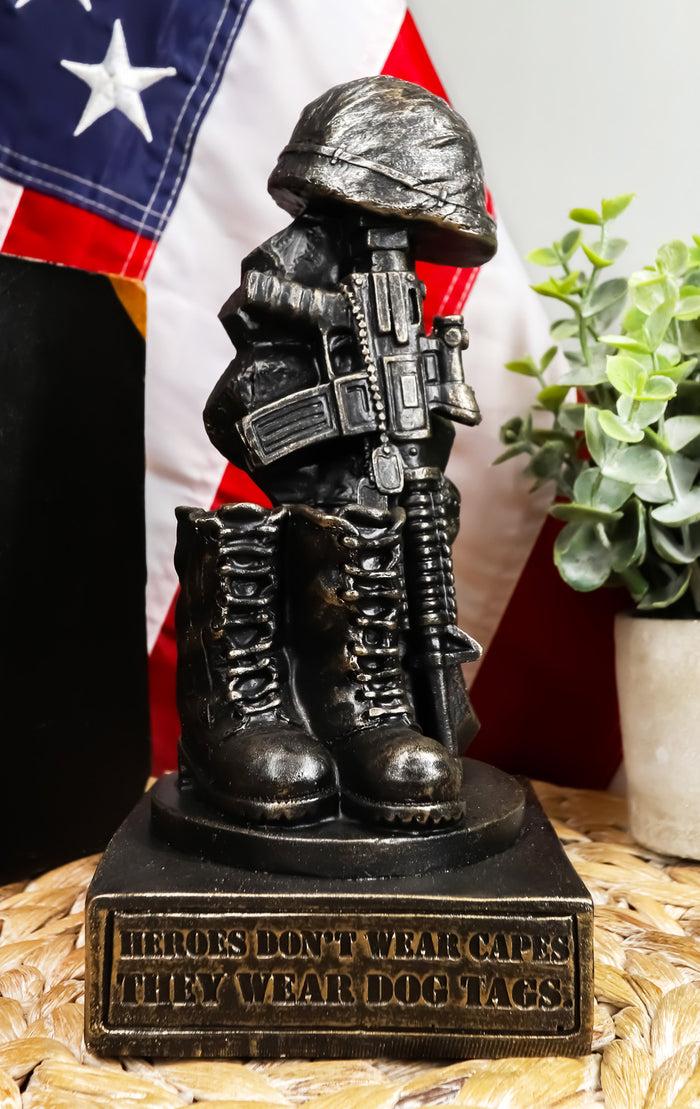 ebros gift Ebros Patriotic Fallen Soldier Memorial Statue Rifle Helmet Boots And Dog Tag