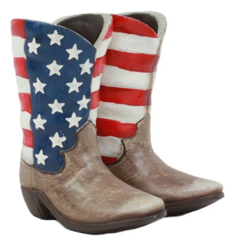 Ebros Gift Ebros Patriotic Stars & Stripes American Flag Boots Salt And Pepper Shaker Set