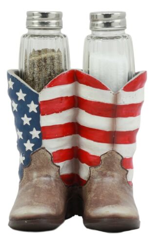 Ebros Gift Ebros Patriotic Stars & Stripes American Flag Boots Salt And Pepper Shaker Set