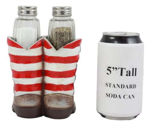Ebros Gift Ebros Patriotic Stars & Stripes American Flag Boots Salt And Pepper Shaker Set