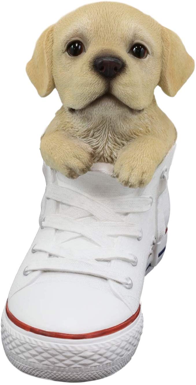 Ebros Gift Ebros 'Paw-Star' Pups Golden Labrador Dog In Sneaker With Glass Eyes Figurine