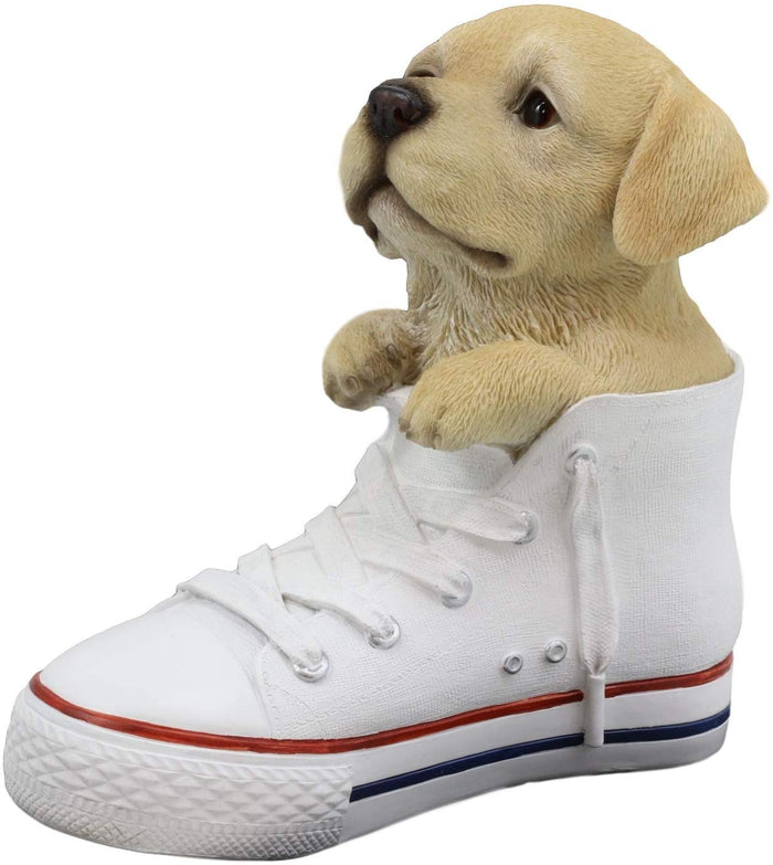 Ebros Gift Ebros 'Paw-Star' Pups Golden Labrador Dog In Sneaker With Glass Eyes Figurine