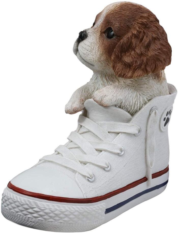 Ebros Gift Ebros 'Paw-Star' Pups King Charles Spaniel In Sneaker With Glass Eyes Figurine