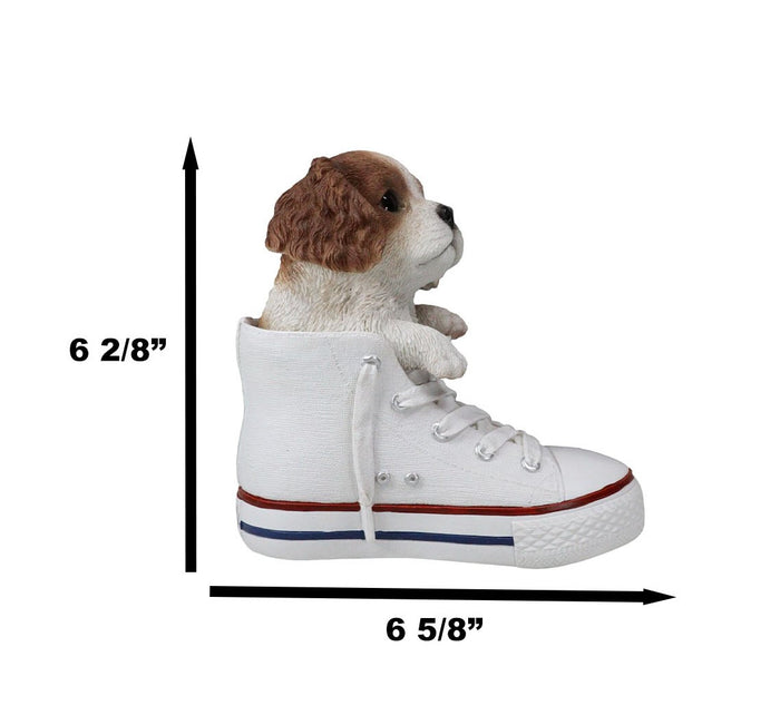 Ebros Gift Ebros 'Paw-Star' Pups King Charles Spaniel In Sneaker With Glass Eyes Figurine