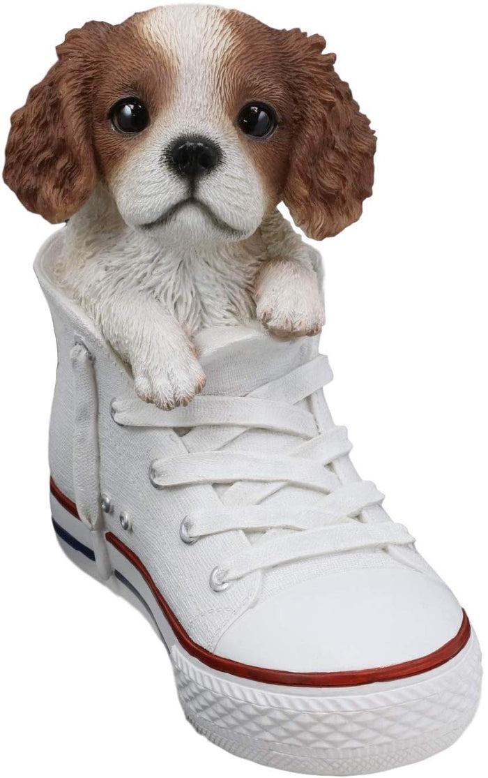 Ebros Gift Ebros 'Paw-Star' Pups King Charles Spaniel In Sneaker With Glass Eyes Figurine