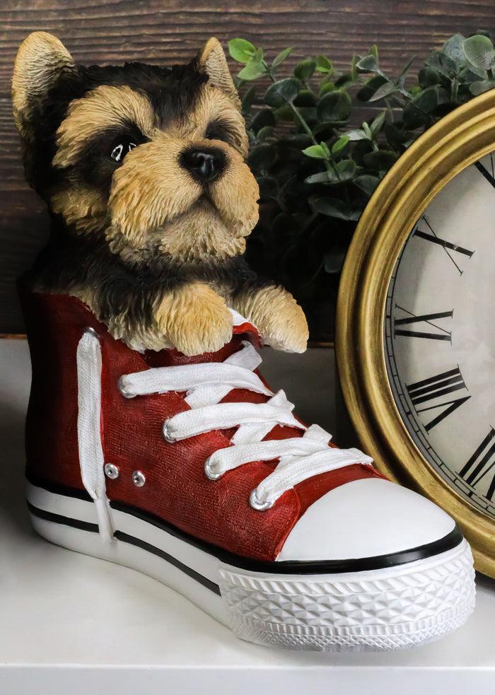 ebros gift Ebros Paw-Star Pups Yorkie Yorkshire Terrier in Sneaker with Glass Eyes Figurine