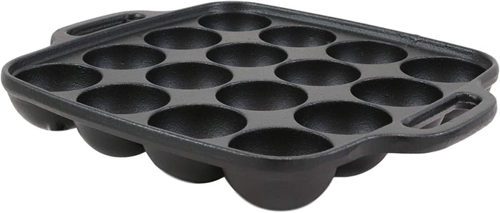 Ebros Gift Ebros Personal Traditional Cast Iron Japanese Takoyaki Plate Pan 16 Holes Grill