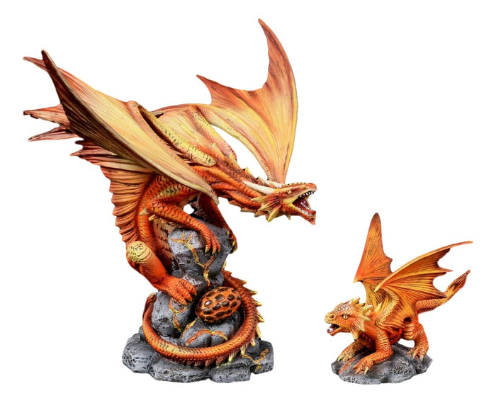 ebros gift Ebros Phoenix Fire Element Dragon Baby Wyrmling and Mother Statue Anne Stokes