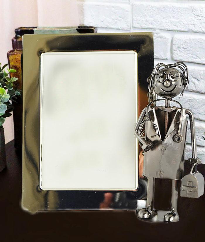 ebros gift Ebros Physician Doctor Metal Sculpture 5"X7" Picture Frame Vertical Horizontal Display