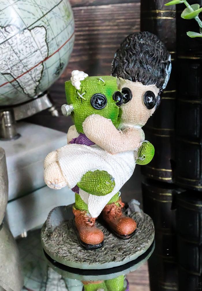 Ebros Gift Ebros Pinheadz Monster With Voodoo Stitches Figurine 4.25"H Frankenstein & Bride