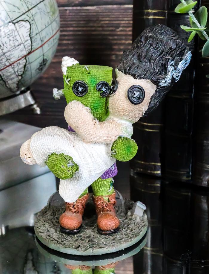 ebros gift Ebros Pinheadz Monster with Voodoo Stitches Figurine 4.25"H Frankenstein & Bride