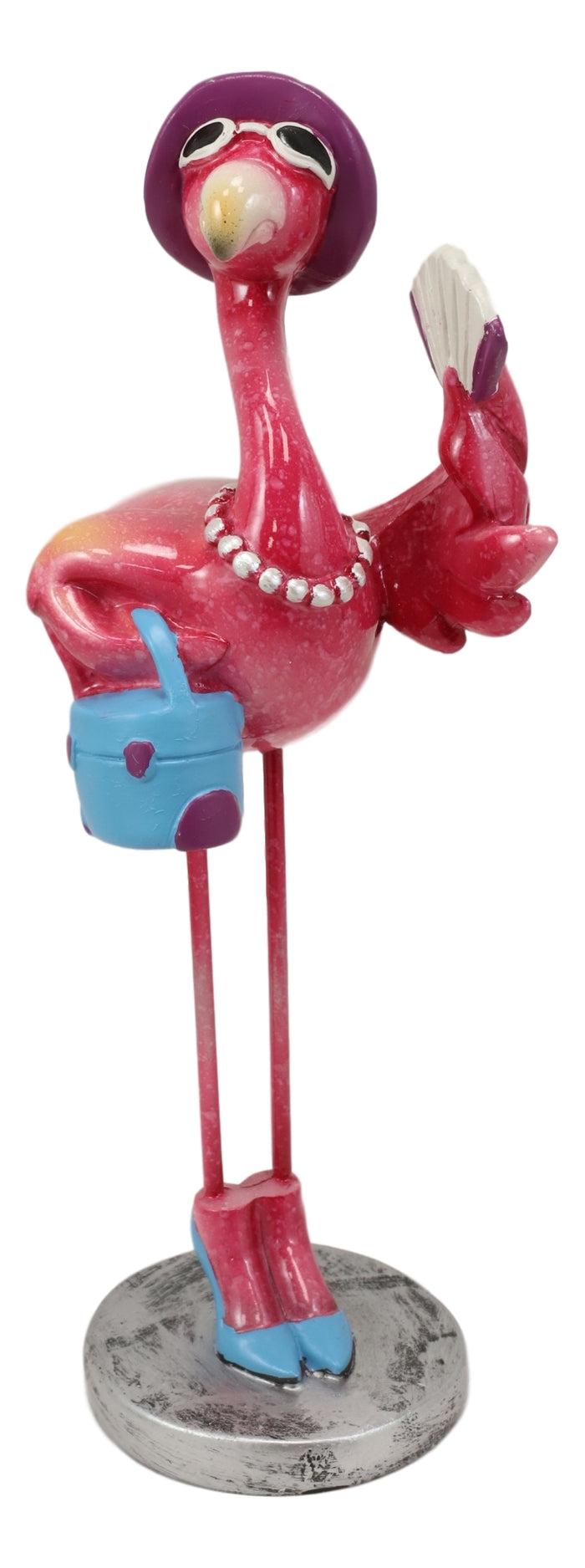 Ebros Gift Ebros Pink Flamingo Hot Summer Fashion Diva With Shades And Blue Pumps Decor Statue