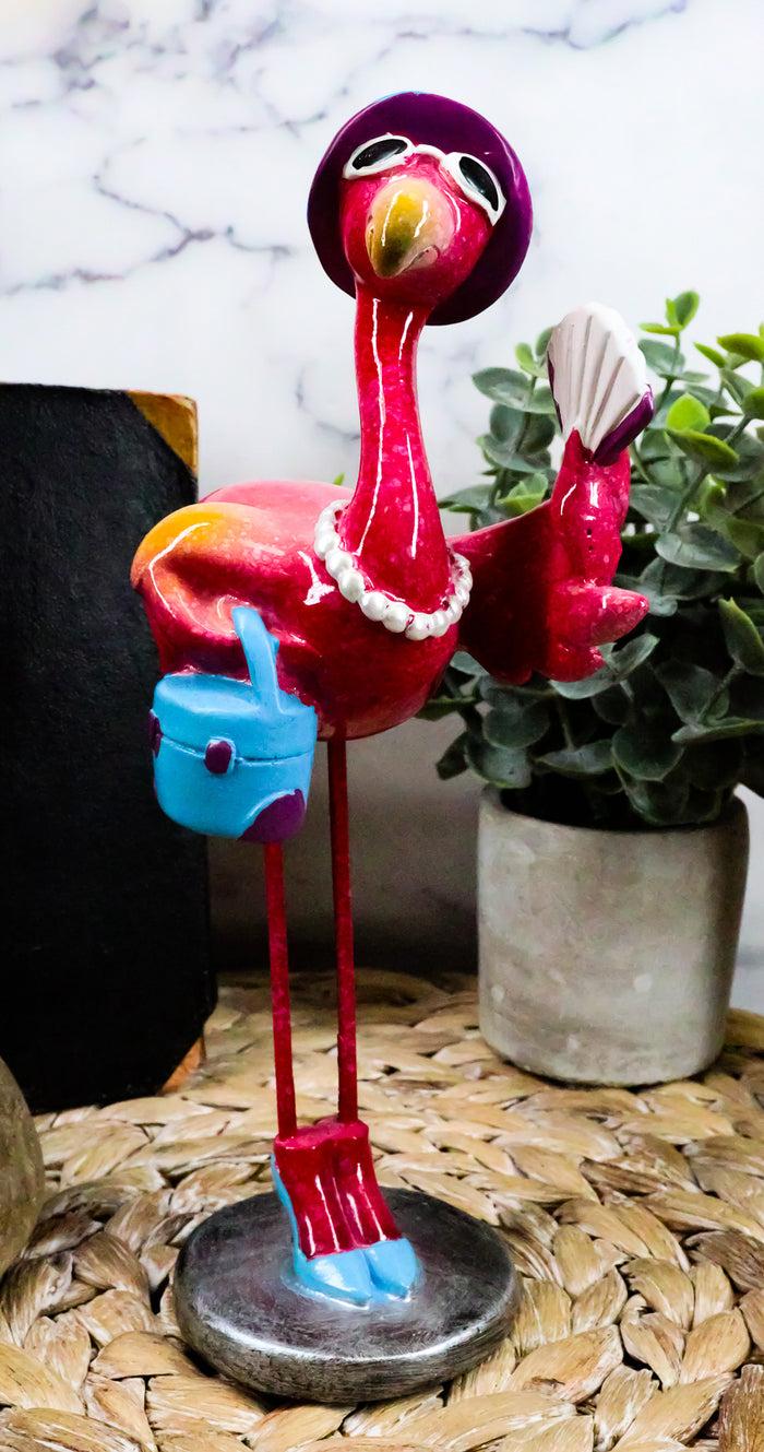 ebros gift Ebros Pink Flamingo Hot Summer Fashion Diva With Shades And Blue Pumps Decor Statue