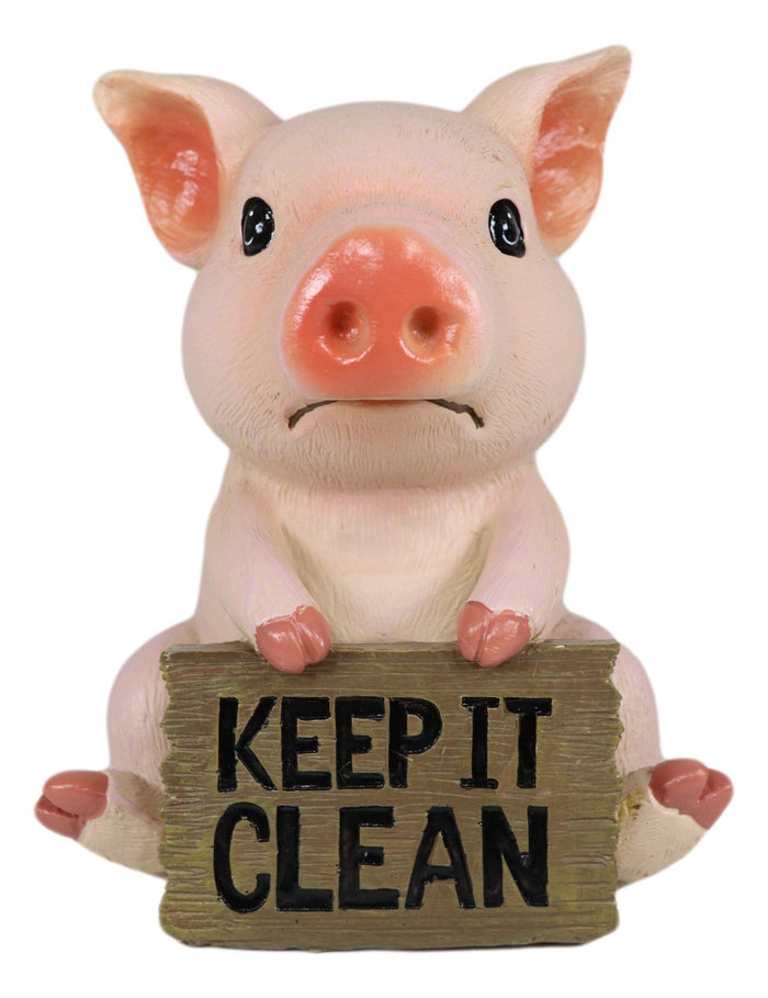 Ebros Gift Ebros Pink Piglet Pig With Keep It Clean Sign Decorative Toilet Seat Topper Figurine