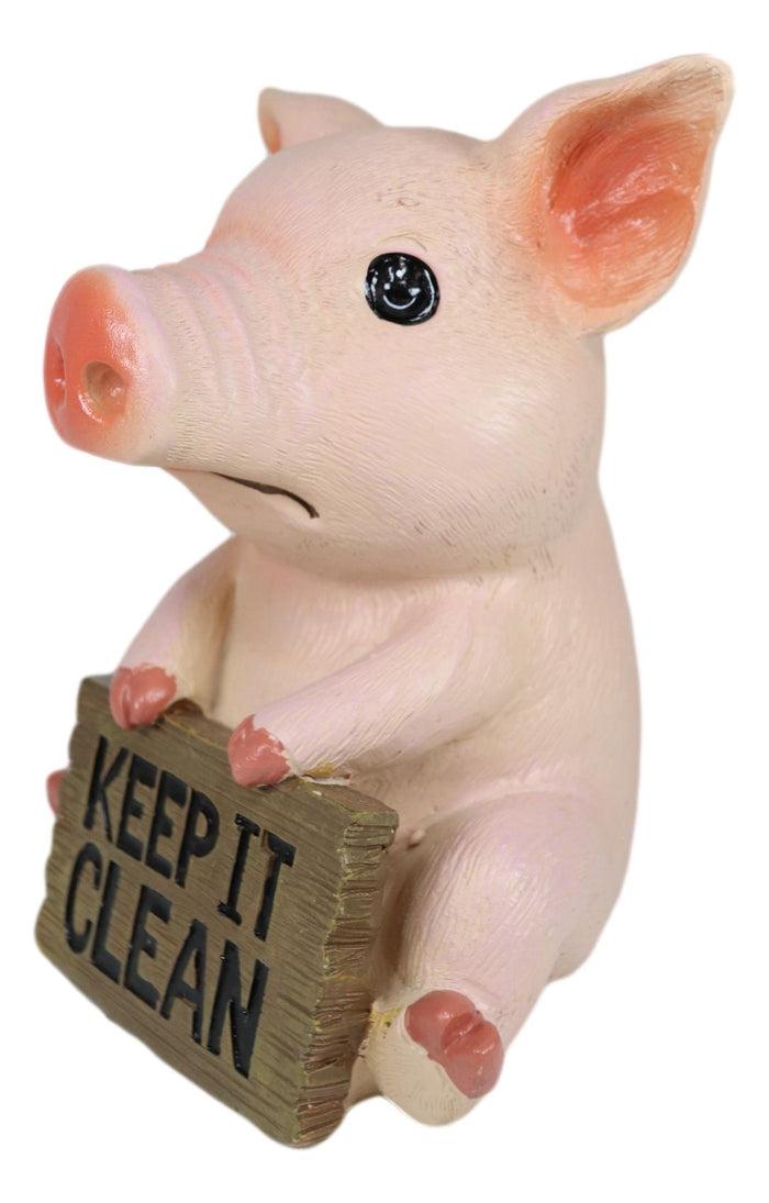 Ebros Gift Ebros Pink Piglet Pig With Keep It Clean Sign Decorative Toilet Seat Topper Figurine
