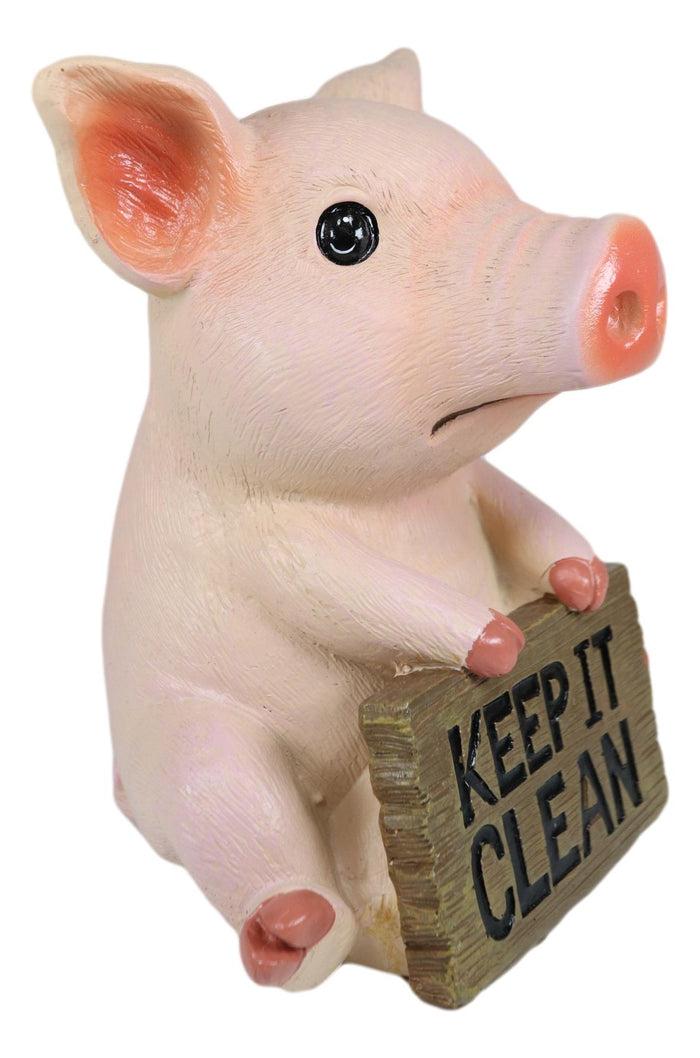Ebros Gift Ebros Pink Piglet Pig With Keep It Clean Sign Decorative Toilet Seat Topper Figurine