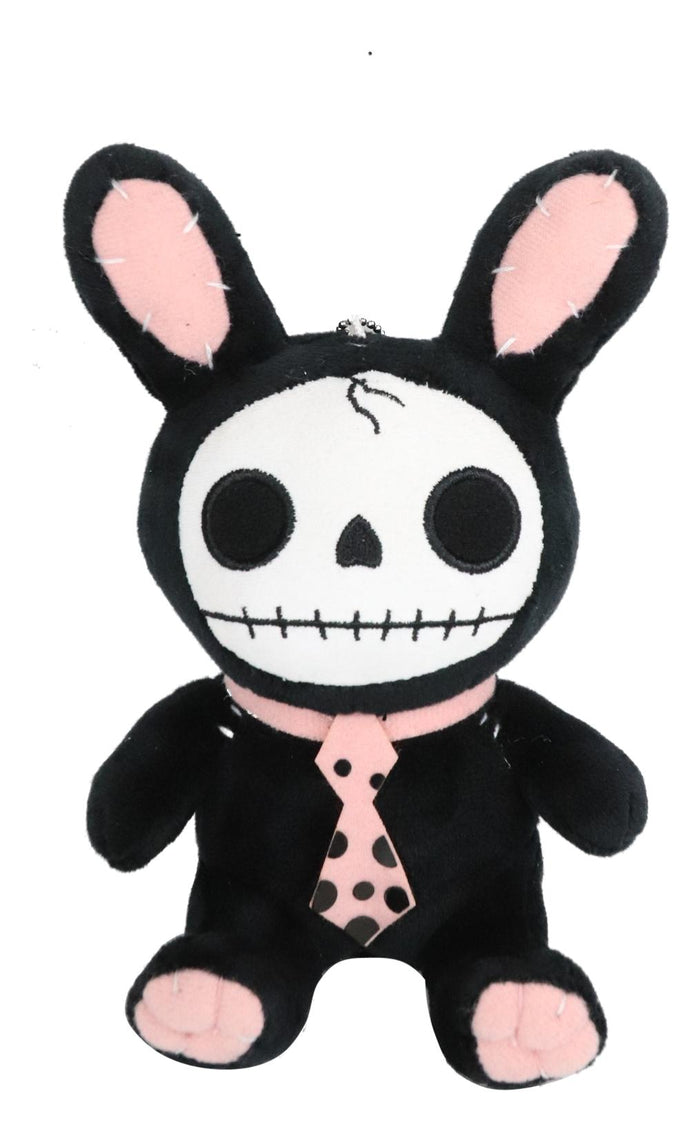 Ebros Gift Ebros Pink Polkadot Bunny Rabbit Furry Bones Skeleton Plush Toy Animal Doll