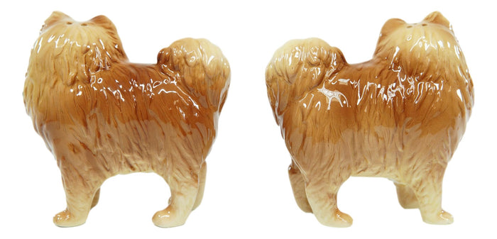 Ebros Gift Ebros Pom Pom Golden Groomed Pomeranian Attractives Magnetic Salt Pepper Shakers