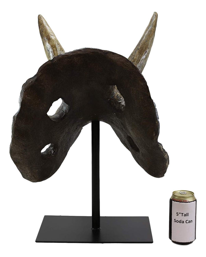 Ebros Gift Ebros Prehistoric '3 Horns' Triceratops Dinosaur Fossil Skeleton Statue 22" Tall