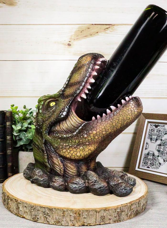 ebros gift Ebros Prehistoric Dinosaur Tyrannosaurus Rex Head 10.75"H Wine Bottle Holder Figurine