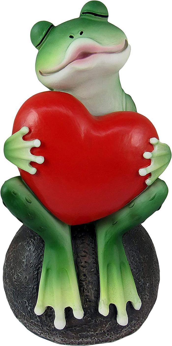 ebros gift Ebros Prince Charming Awaits Kissing Frog with Red Heart Collectible 6" Figurine