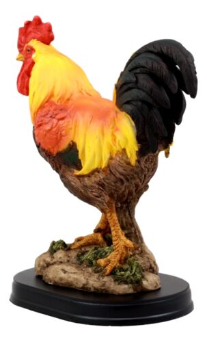 Ebros Gift Ebros Proud Country Chicken Rooster Statue With Base 7.5" Tall Resin Sculpture In Vivid Colors