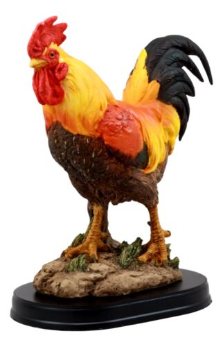 Ebros Gift Ebros Proud Country Chicken Rooster Statue With Base 7.5" Tall Resin Sculpture In Vivid Colors