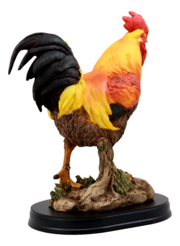 Ebros Gift Ebros Proud Country Chicken Rooster Statue With Base 7.5" Tall Resin Sculpture In Vivid Colors