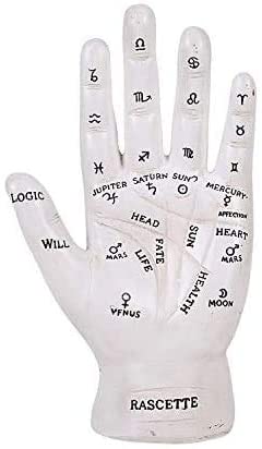 Ebros Gift Ebros Psychic Fortune Teller Palmistry Hand Palm Figurine (Black & White Set)