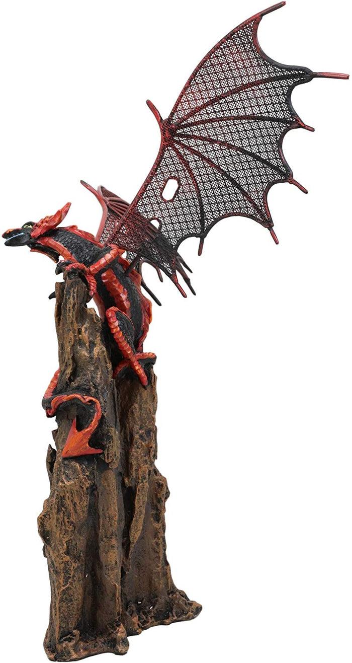 Ebros Gift Ebros Pteranodon Dragon Perching On Volcanic Cliff Tower Statue 13.75" Height